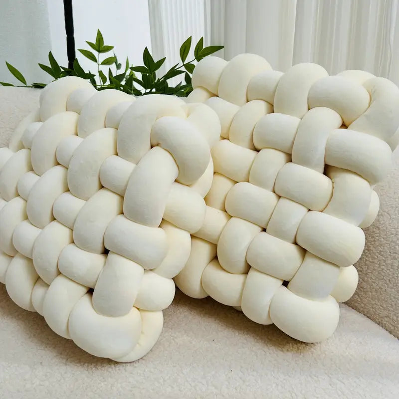 Lot De 2 Coussins Carrés Noués