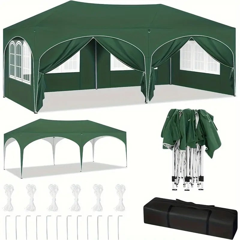 Pergola Pliable 3 × 6 m UV50+ Avec Hauteur Réglable
