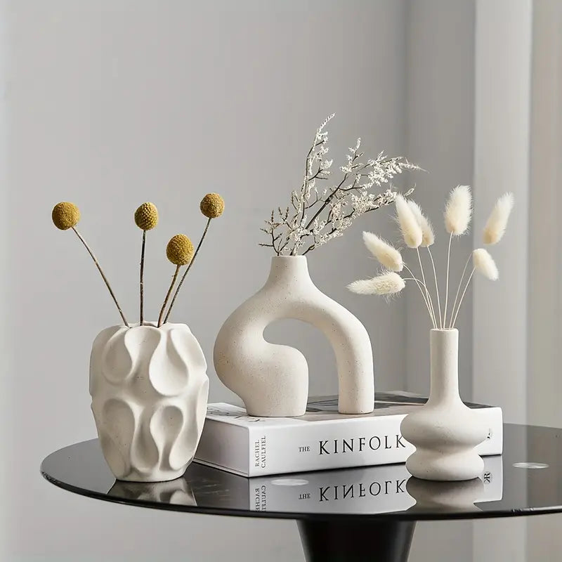 Ensemble 3 Vases Céramique Boho