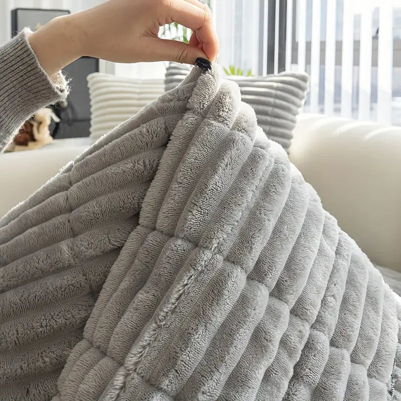 Coussins Moderne Peluche Rayée (Lot De 2)