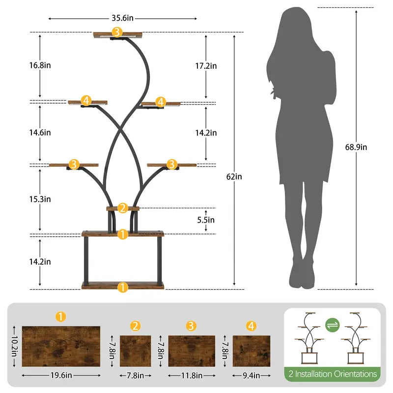 Étagère D’Angle 8 Niveaux Avec Lampes De Croissance