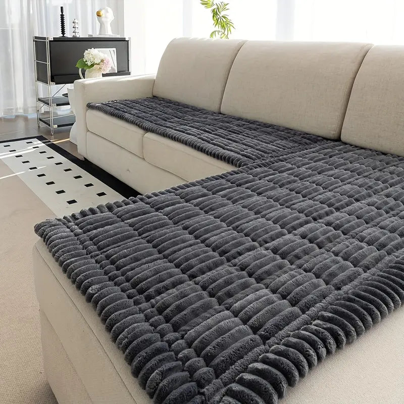 Coussins Moderne Peluche Rayée (Lot De 2)