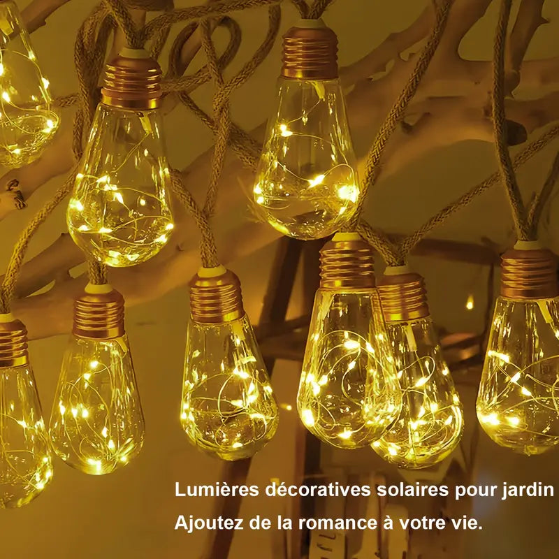 Guirlande Solaire Extérieure 25 Lampes 8 Modes