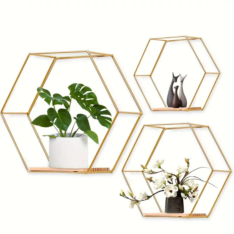 Lot De 3 Étagères Hexagonales Flottantes