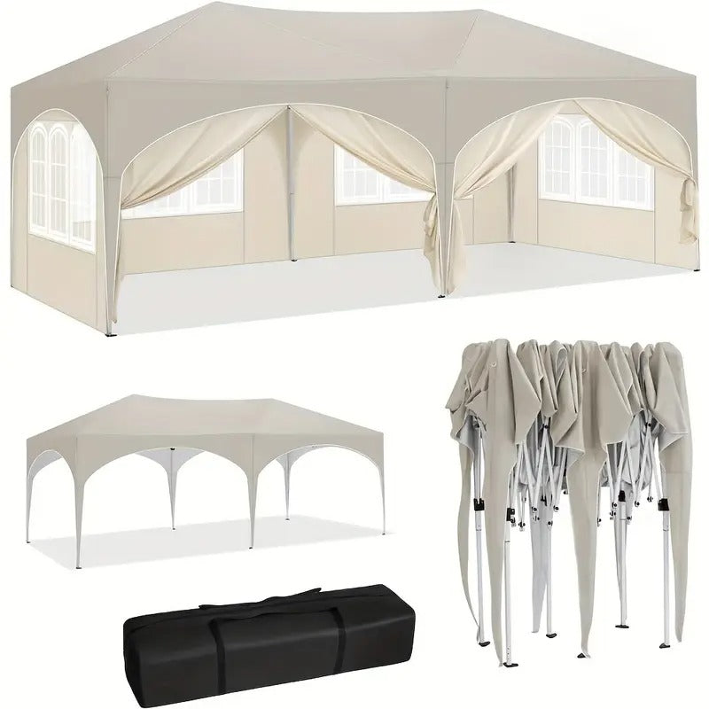 Pergola Pliable 3 × 6 m UV50+ Avec Hauteur Réglable